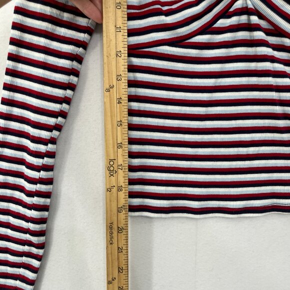 Hollister Top size Small Striped Twisted Front Rib Knit Fitted Y2K - Picture 4 of 8